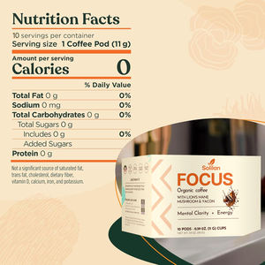 Cápsulas de Café Instantáneo Orgánico con Melena de León, Nootrópico Herbal, Marca Privada OEM de Amazon, para Mejorar la Concentración en Adultos - Product Image 3