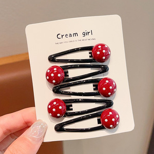 Pinza para el pelo de niña con diseño de lunares rojos, para flequillo o cabello suelto, pequeña, que no daña el cabello. - Product Image 2