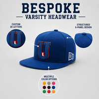 Topi Trucker Bordir Logo Huruf Custom Grosir 100% Katun 5 Panel Mesh Cap Premium Polos Snapback Flat Brim Baseball
