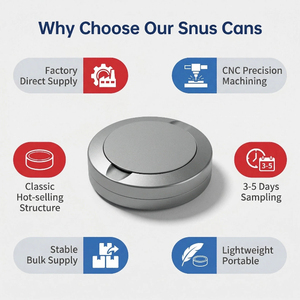 Estuche para Snus de <span class=keywords><strong>Acero</strong></span> <span class=keywords><strong>Inoxidable</strong></span>, Mecanizado CNC, Alta Precisión, Sellado Impermeable, Portátil, para Bolsitas, Ideal para Regalo - Product Image 4