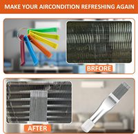 2PCS Ensemble de peignes à ailettes pour condenseur de climatiseur comprenant un peigne à ailettes FCR6 et un peigne à ailettes de radiateur en acier inoxydable