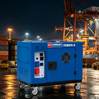 Générateur diesel monophasé super silencieux 8kW 9kW Max, groupe électrogène portable AVR, réservoir de carburant 25L, 230V 400V 10kVA, démarrage électrique, 50Hz 733cc