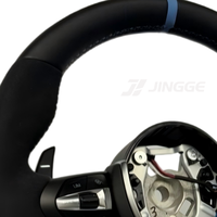 Volant de voiture sport MP à rayures bleues plates pour BMW M3 F30 F10 F21 F22 F15 F16 F45 F32 F33 E70 E90 E71 E72 E92 E93 E60