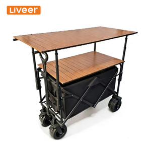 Chariot d'extérieur multifonctionnel avec plateau réglable, chariot de transport pour <span class=keywords><strong>jardin</strong></span> et pique-nique - Product Image 1