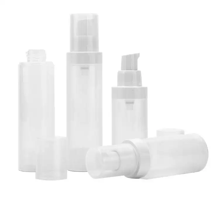 30ml 50ml Clear Frosted White Airless Sprüh flaschen Airless Pump Lotion Flaschen Hautpflege mit Deckel Kosmetik verpackung