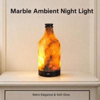Lampe d'ambiance en onyx en forme de bouteille avec contrôle tactile, alimentée par batterie, lampe décorative translucide pour la maison, les restaurants et les bars