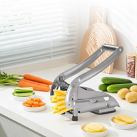 Multifunctionele, milieuvriendelijke, antiaanbaklaag roestvrijstalen frietmes, voedselveilig, vaatwasserbestendig, aardappelsnijder, mandoline.