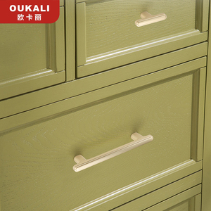 Oukkali pegangan kabinet furnitur Modern rilis baru laci dapur paduan seng hitam 128mm kenop tarik untuk meja rias - Product Image 4