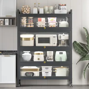 3-5 Layer Kitchen Cupboard Hardware Storage Rack Buffet Cabinet Hutch for Dining Room Organizer