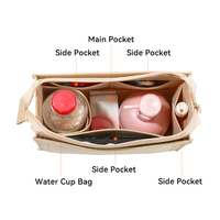 Organizer Tas Felt, Sisipan Tas, Penata Tas, Tas Dalam Tas, Pelapis Tas Tote untuk Wanita, Kosmetik