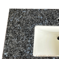Lavabo rectangulaire en granit bleu naturel poli Cammy Stone, facile à nettoyer, pour lavabo, salle de bain, cuisine, hôpital, salle de toilette