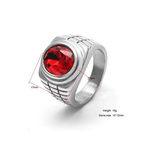 Anello in Acciaio Inossidabile 316L, Gioiello di Moda con Gemma, Regalo Personalizzato per Uomo, Prodotto in Metallo all'Ingrosso - Product Image 2