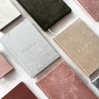 Ensemble de livre de vœux personnalisé en velours avec reliure rigide A5, gravé et embossé, 2 pièces, carnet de mariage