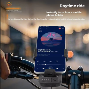 Nueva Luz LED para Bicicleta, Potente Faro Delantero, Bocina de Gran Volumen, Soporte para Teléfono Móvil, Accesorios para Bicicleta de Montaña, Batería - Product Image 3