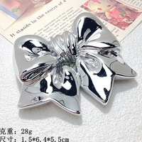 Breloques en résine en forme de nœud, électroplaquées, grand nœud rose argenté, décoration DIY pour coque de téléphone, chaussures