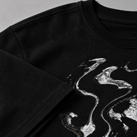 Kaos Katun Hitam Oversize Pria Custom dengan Cetak Foil Metalik untuk Grosir Label Pribadi