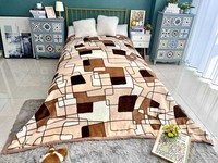 Couverture Raschel de luxe en peluche de vison super super douce, chaude et double épaisseur, avec taille personnalisée à 2 plis