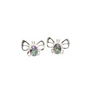 Pendientes de Mariposa con Topacio Místico Natural para Mujer, en Plata de Ley 925, Colección de Joyería Hecha a Mano JAIPUR SILVER - Product Image 3