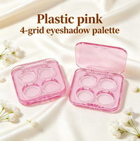 Plastik-Palette in Rosa mit 4 Fächern für Lidschatten, 2g*4 8g, Individueller Aufdruck auf der Hülle, Leere Lidschatten-Palette, Concealer-Palette