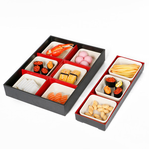 Cajas Bento Rectangulares Negras con Compartimentos y Tapa Hermética para Almacenar Almuerzos - Product Image 2