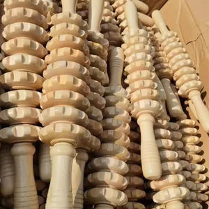 Masseur de cuir chevelu en bois Guasha et ensemble de thérapie corporelle complète avec bâton de massage pour soulager les douleurs musculaires (à brancher) - Product Image 1