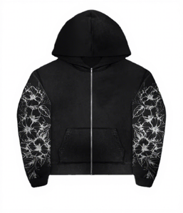 Survêtement décontracté deux pièces zippé évasé en molleton 100 % coton, coupe régulière, écologique, grande taille, léger et respirant, OEM - Product Image 1