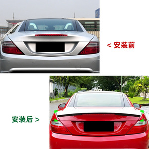 Mercedes-Benz Rear Spoiler Ducktail Piano Black Carbon Fiber Texture ABS Trunk Wing For SLK SLC R172 2011-2019 - Product Image 4