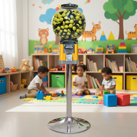Distributeur automatique de bonbons et de jouets en capsules Niudele, compatible avec les jetons et les pièces de monnaie, jaune, capacité de 400 à 500 pièces, ABS/PC