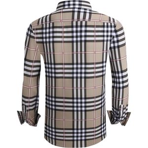 เสื้อเชิ้ตผู้ชายลายสก็อตสั่งตัดพิเศษ ผ้าโพลีเอสเตอร์ 100% กันยับ ยืดได้สี่ทิศทาง ผ้าป๊อปลิน แขนยาว - Product Image 3