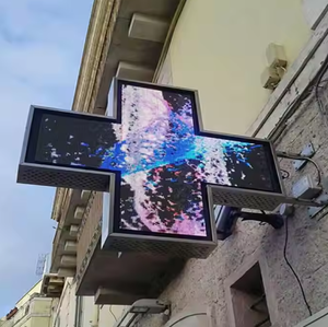 ป้ายกากบาทร้านขายยา LED จากโรงงานโดยตรง, ป้ายกากบาทร้านขายยาแบบเต็มสีสำหรับภายนอกอาคาร กันน้ำ พร้อมโครงเหล็ก, ขนาดสั่งทำได้ - Product Image 3