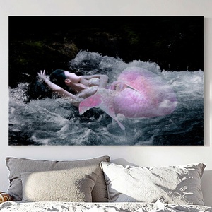 Hiện đại Oriental Nude LED thắp sáng <span class=keywords><strong>Canvas</strong></span> tường nghệ thuật với khung gỗ treo trang trí nội thất - Product Image 3