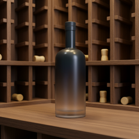 Botol Minuman Keras Kaca Bulat Premium Classic 700ml Warna Ombre/Gradient dengan Segel Gabus - Langsung dari Pabrik untuk Kemasan Vodka Tequila