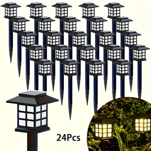 Lampes solaires LED d'extérieur pour jardin, IP44 étanches, éclairage paysager pour allée, blanc chaud, pour cour, allée, pelouse, lot de 6/12/24 - Product Image 4