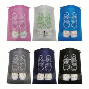 Sac de rangement pour chaussures en non-tissé transparent personnalisé avec cordon de serrage, sac anti-poussière tendance pour voyage - Product Image 5