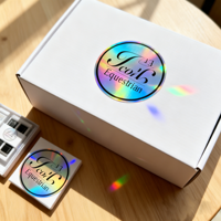 Autocollants en vinyle holographique personnalisés, effet arc-en-ciel, étiquettes de logo, autocollants holographiques imperméables pour la marque et la décoration