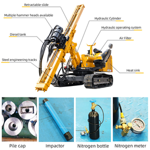 New Hydraulic Pneumatic Pump Press <strong>Pile</strong> <strong>Driver</strong> Hengwang High Load Moment High Efficiency Piling Rig Machine 1800J Impact Power - Product Image 2
