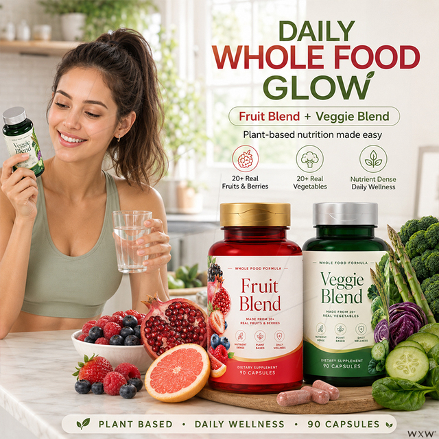 Private Label Fruit Veggie Blend Capsule Plant Based Daily Wellness Support Prebiotic Probiotic Supplement