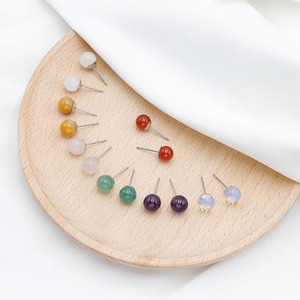 Pendientes de Cristal Natural de Ágata Amatista Pulida, Estilo Retro Elegante con Tema de Campanita, Moda Femenina, Venta en Vivo Transfronteriza - Product Image 3