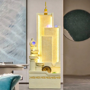 Living Room Water Feature Fountain Beige 46x32x146cm Eco Friendly Indoor Decoration Office Entrance Gift - Product Image 1