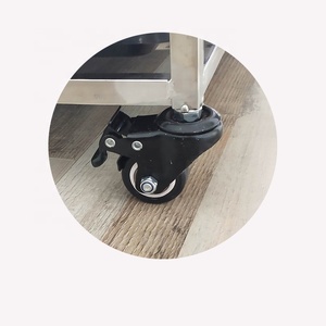 Yüksek kaliteli kare tüp paslanmaz çelik evcil hayvan kafesi tekerlekler ile köpek kafesi köpek sandık - Product Image 5