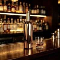 Bouteille en verre extra clair de 750 ml pour l'emballage d'alcool, de whisky et de tequila avec bouchon en liège gratuit et impression personnalisée