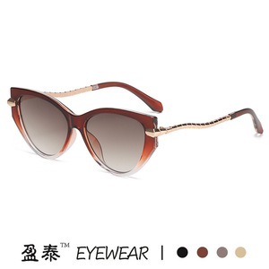 Eyewear Cat Eye Sunglasses Black UV400 <b>Plastic</b> Metal Frame Women's Fashion Sun <b>Glasses</b> - Product Image 3