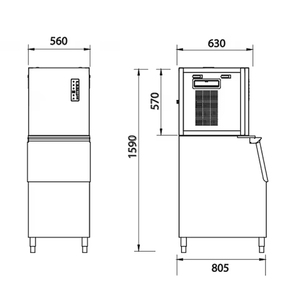 Machine à glaçons verticale de type split 230 kg avec compresseur Cubigel certifiée CE - Product Image 3