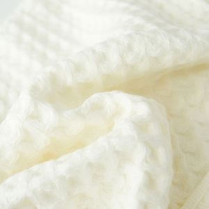 Serviette de toilette et de visage en coton gaufré, couleur unie, taille standard, ensemble de serviettes de bain pour hôtel - Product Image 3