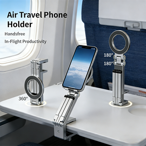 Trépied pliable en alliage d'aluminium pour téléphone, support de <span class=keywords><strong>voyage</strong></span> 360° pour avion, bureau, armoire, idéal pour les voyages d'affaires - Product Image 2