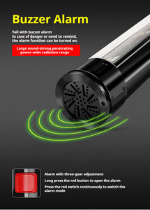 Linterna de martillo de seguridad para coche con energía solar Linterna de carga USB de lúmenes altos LED - Product Image 3