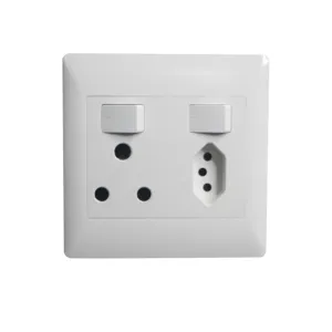 High quality 6 pin South African electric wall switch socket double switch