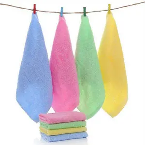吸水环保竹纤维方巾清洁干洗儿童毛巾布毛巾