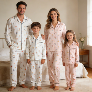 Set Pigiama Coordinato Mamma <span class=keywords><strong>e</strong></span> Figlia Hongbo in Cotone Bambù Elasticizzato Abbigliamento Invernale per Casa Pigiami Personalizzati per Famiglia Coordinati - Product Image 4
