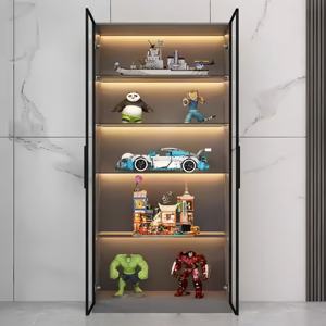 Mystery Box Vitrine Aufbewahrung Aluminiumprofil-Rahmen Glasvitrine Sammlerfiguren Sammlerschrank mit LED-Beleuchtung - Product Image 5
